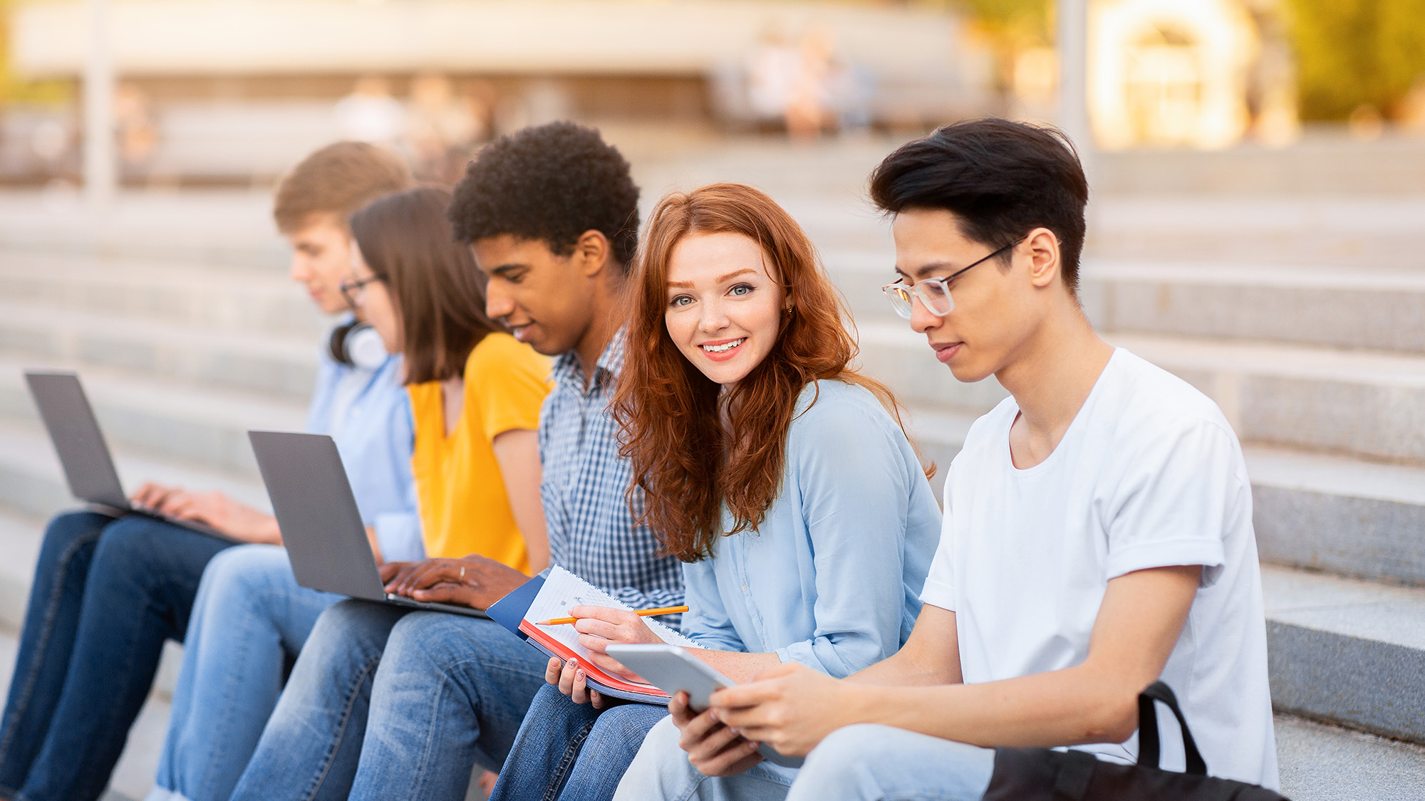 Group of students learning